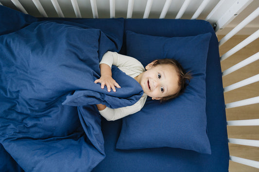 Ecolino® Duvet Cover, 100% Organic Cotton, Crib or Toddler, Navy Blue