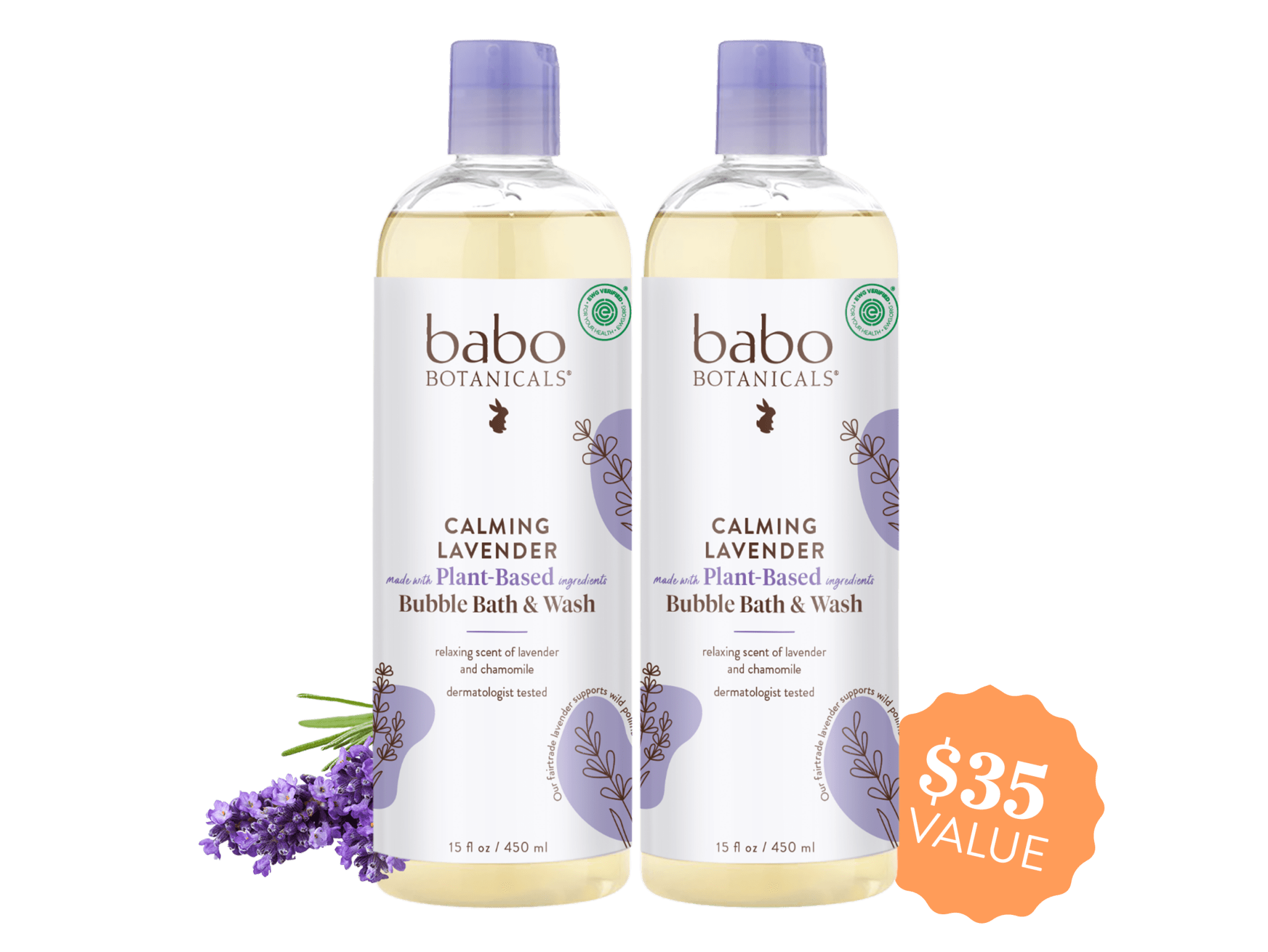 Calming Lavender Bubble Bath & Wash Duo