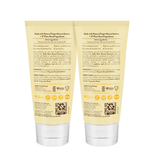 Daily Sheer for Face Fragrance Free Sunscreen Lotion SPF40 Duo