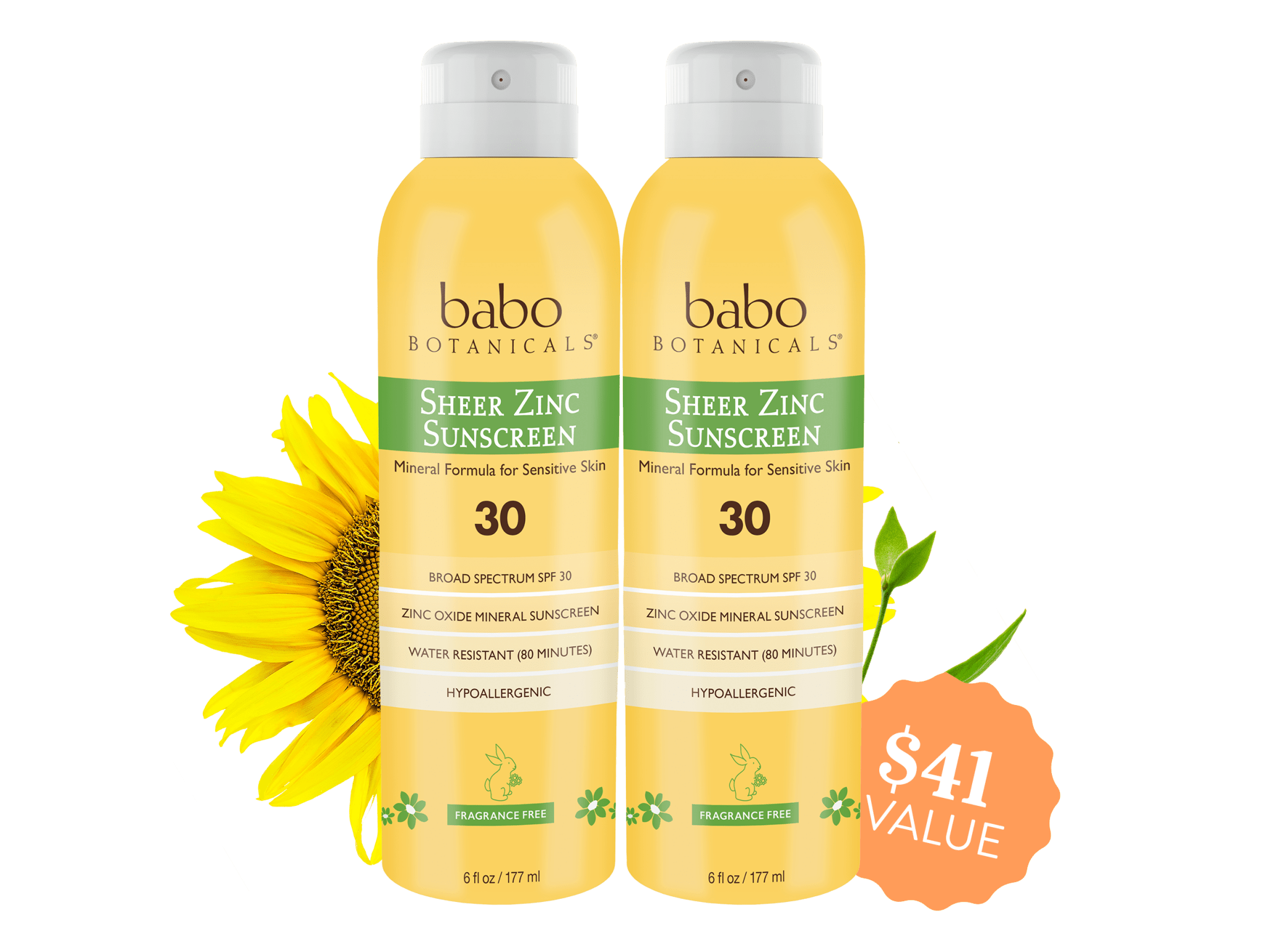 Sheer Zinc Mineral Sunscreen Spray SPF30 Duo