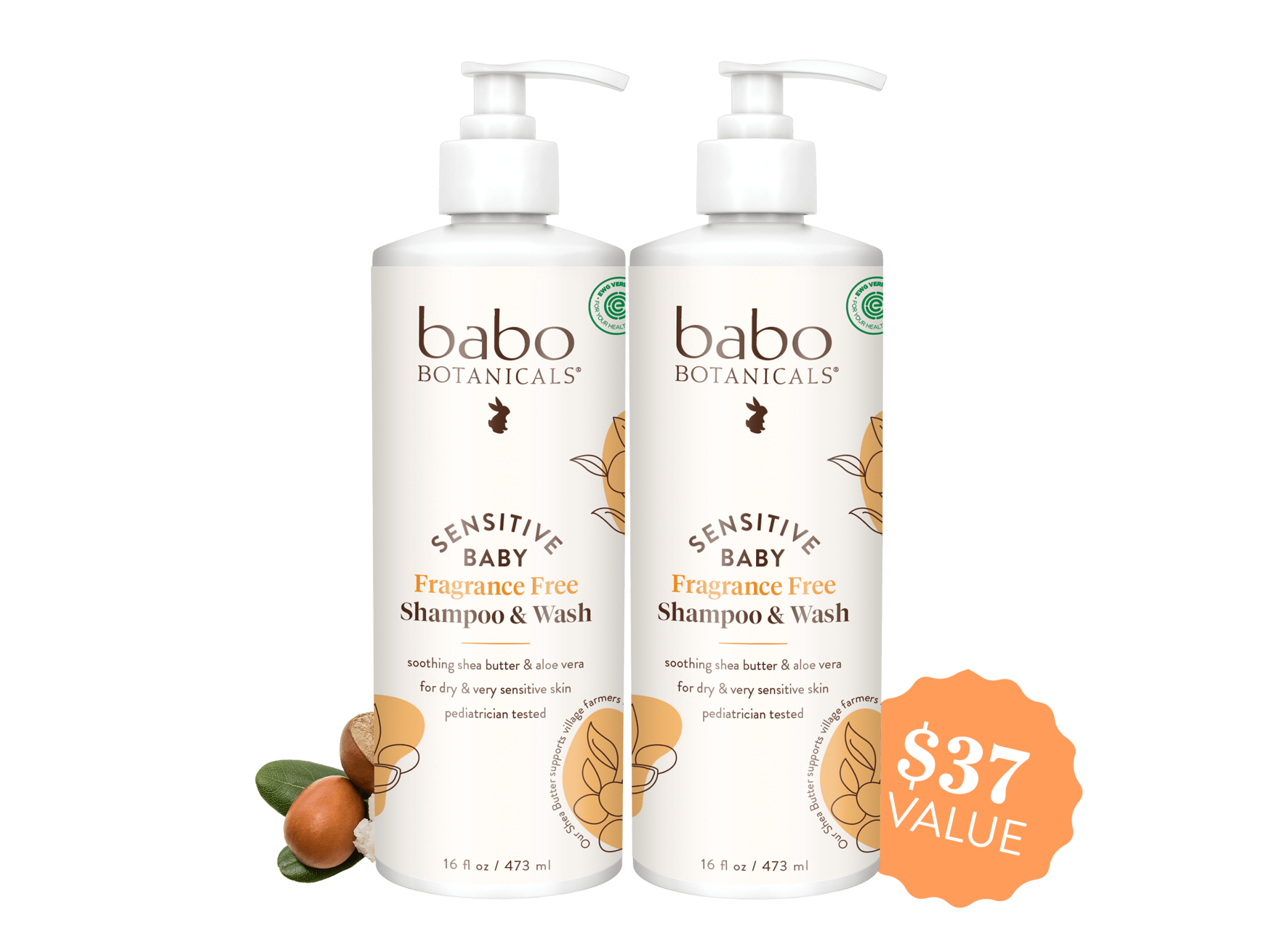 Sensitive Baby Fragrance-Free Baby Shampoo & Wash Duo