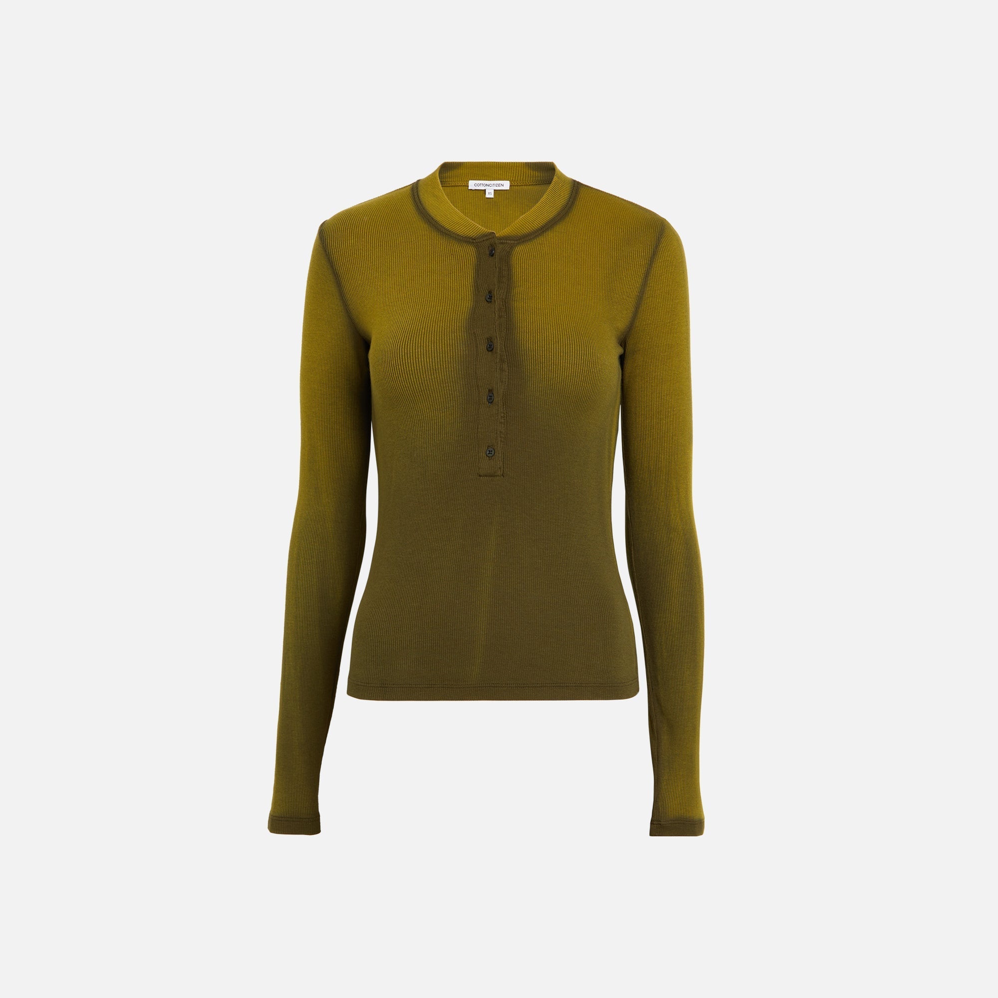 Cotton Citizen Verona Henley Top - Pine Cast