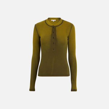 Cotton Citizen Verona Henley Top - Pine Cast
