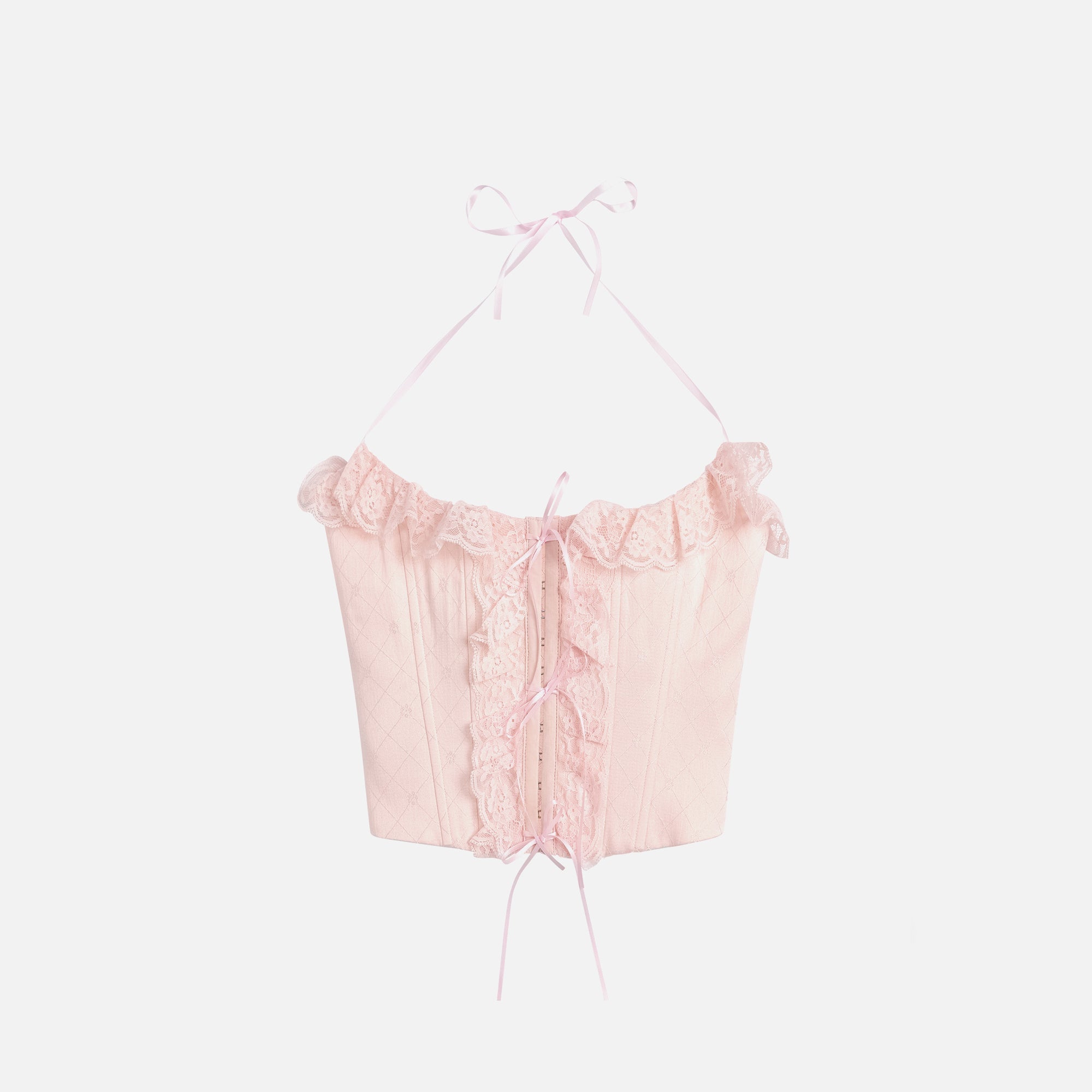 GUIZIO Eris Lace Corset - Baby Pink