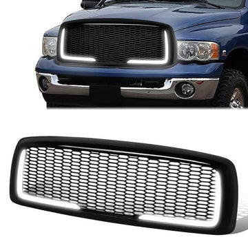 02-05 Dodge Ram 1500 2500 3500 LED DRL Front Grille - Honeycomb Mesh
