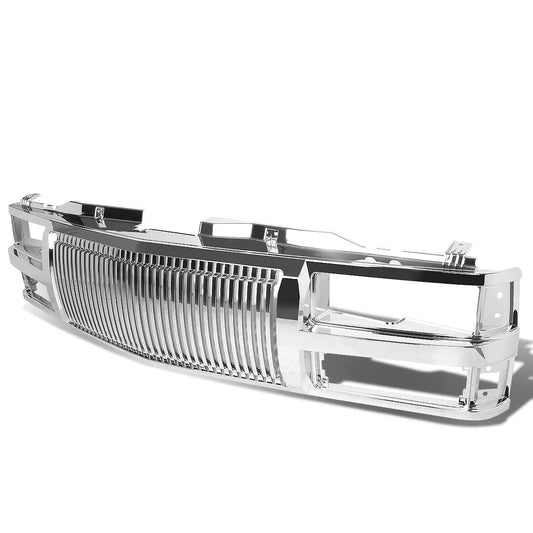 94-00 Chevy C/K 1500 2500 3500 Front Grille - Badgeless Vertical Fence Style - Chrome