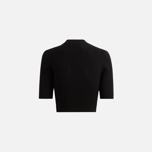Hyein Seo Knitted Crop Top - Black