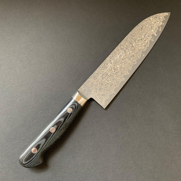Santoku knife, VG10 stainless steel, western handle, damascus finish - Kato