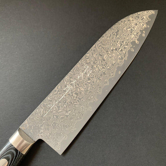 Santoku knife, VG10 stainless steel, western handle, damascus finish - Kato