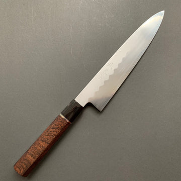 Honyaki Gyuto knife, Shirogami 3 Carbon steel, mirror polish finish - Ikeda