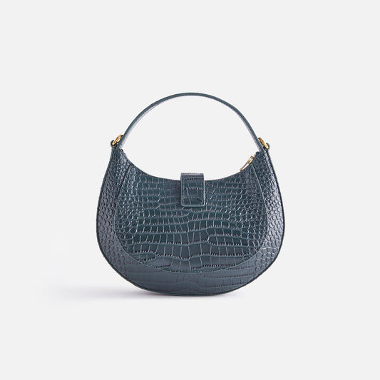 Kith Women Mini Saddle Bag in Croc Deboss Leather - Stadium