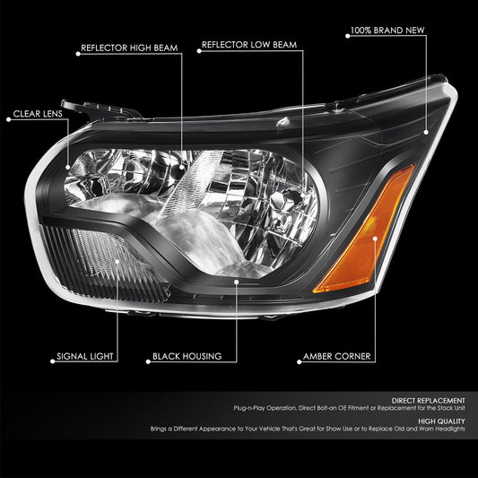 Factory Style Headlight (Left) <br> 15-23 Ford Transit 150, 250, 350