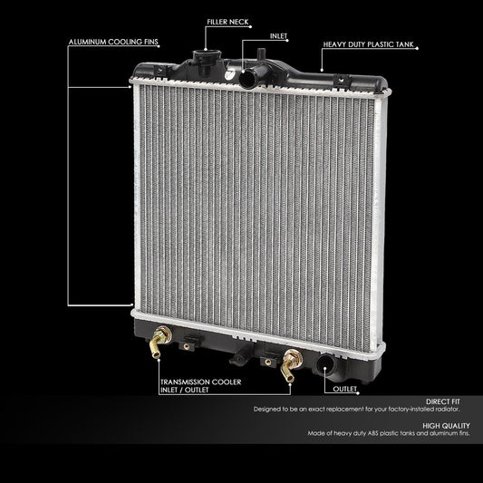 92-00 Honda Civic 93-97 Del Sol SOHC AT Aluminum Radiator - 1290