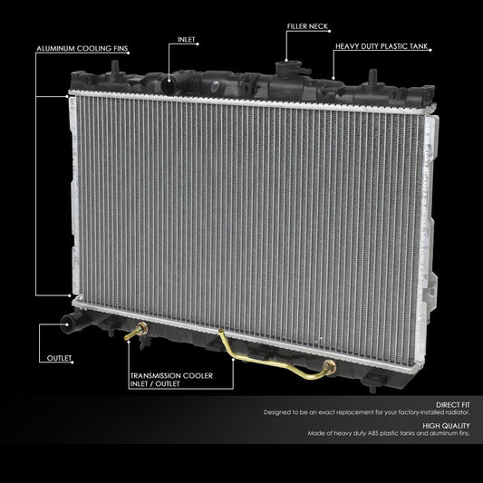 01-06 Hyundai Elantra 03-08 Tiburon 2.0L 2.7L AT Aluminum Radiator - 2387