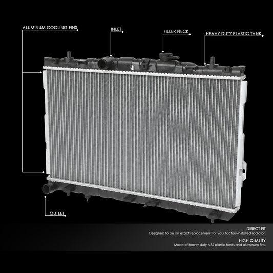 01-06 Hyundai Elantra 03-08 Tiburon 2.0L 2.7L MT Aluminum Radiator - 2388