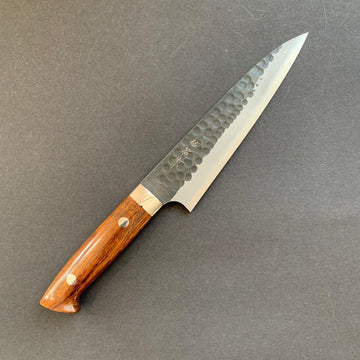 Petty knife, Aogami Super carbon steel, Kurouchi and Tsuchime finish - Saji