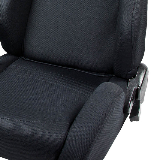 Woven Upholstery Cloth Racing Seat w/Universal Slider - Driver Side