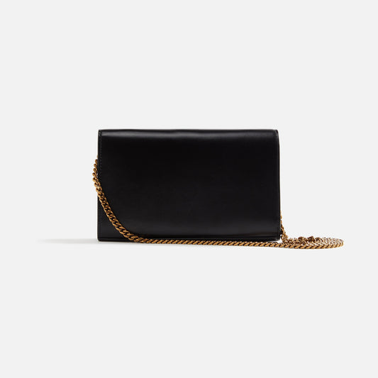 Saint Laurent YSL Tricolor Hardware Chain Wallet - Nero