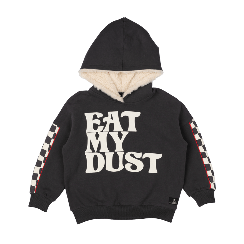 EAT MY DUST SHERPA LINED HOODED SWEATSHIRT