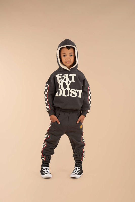 EAT MY DUST SHERPA LINED HOODED SWEATSHIRT