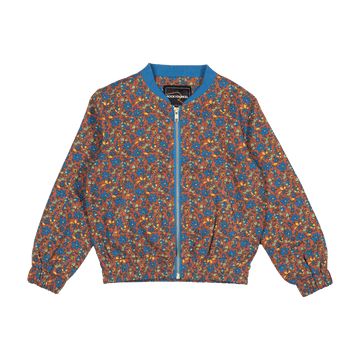 BROWN FLORAL BOMBER JACKET
