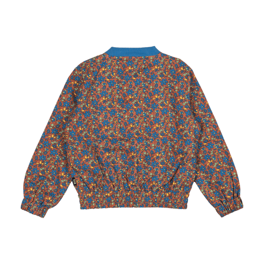 BROWN FLORAL BOMBER JACKET