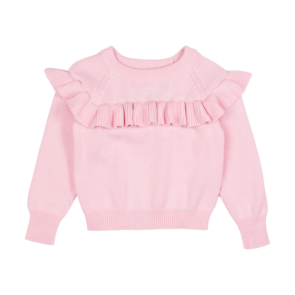 LIGHT PINK FRILL KNIT JUMPER