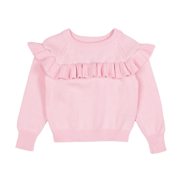 LIGHT PINK FRILL KNIT JUMPER