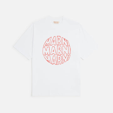 Marni Circular Logo Tee - Lily White
