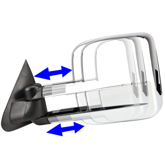 Chrome Powered Towing Mirrors (Pair)<br>97-03 Ford F-150, 97-99 F250 Light Duty