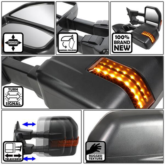 Manual Towing Mirrors (Pair)<br>08-16 Ford F250-F550 Super Duty