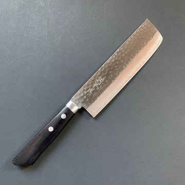 Nakiri knife, VG10, Damascus Tsuchime finish - Masutani