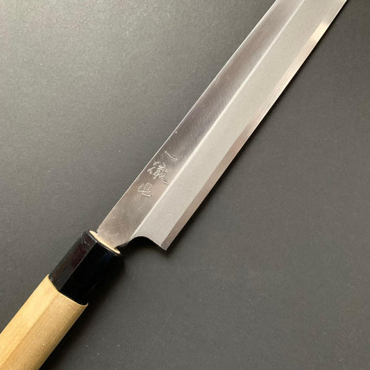 Yanagiba Knife, Stamped Shirogami 2 Carbon Steel, Iron Clad, Polished Finish - Ittetsu