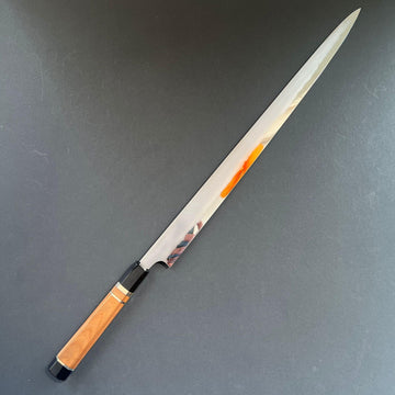 Sujihiki knife, Shirogami 2 with iron cladding, Kasumi finish, Katana Jihada series - Hatsukokoro