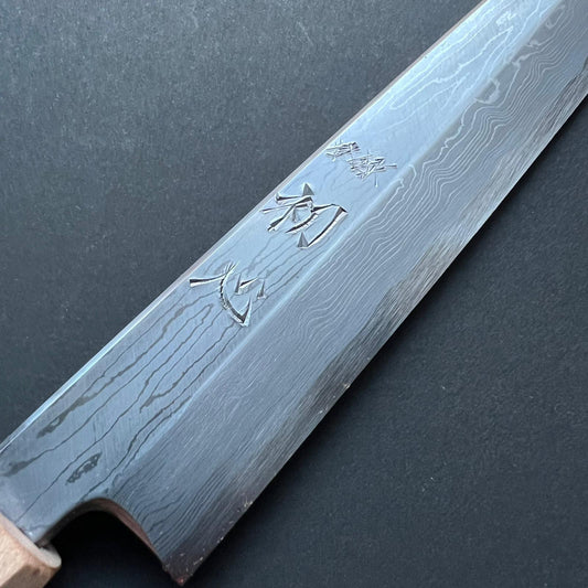 Yanagiba knife, Aogami 1 with iron cladding, Damascus finish - Nakagawa Hamono
