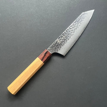 Kengata Santoku knife, VG10 stainless steel, Damascus Tsuchime finish, Wa handle - Sakai Takayuki