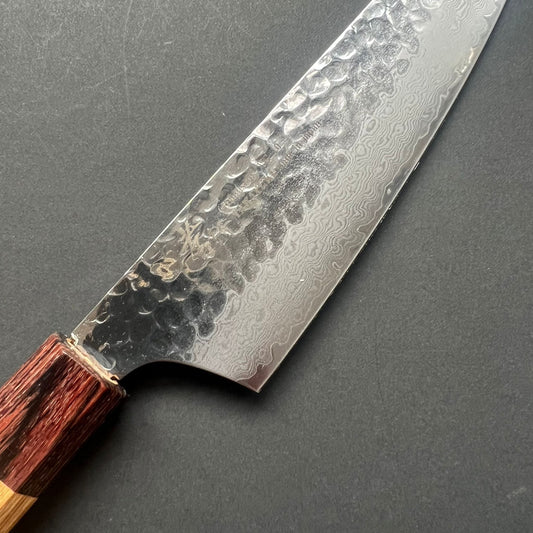 Kengata Santoku knife, VG10 stainless steel, Damascus Tsuchime finish, Wa handle - Sakai Takayuki