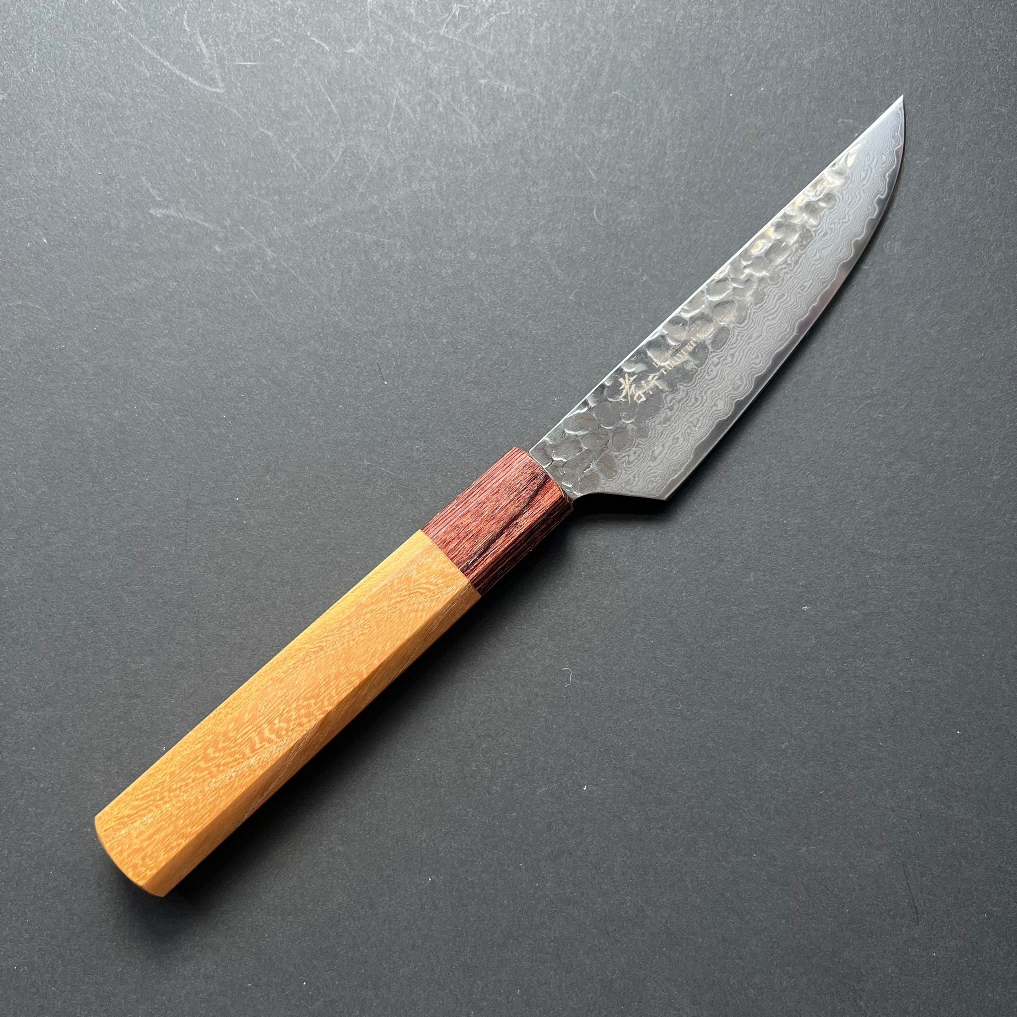 Petty / Steak knife, VG10 stainless steel, Damascus Tsuchime finish, Wa handle - Sakai Takayuki