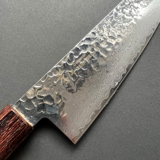 Santoku knife, VG10 stainless steel, Damascus Tsuchime finish, Wa handle - Sakai Takayuki