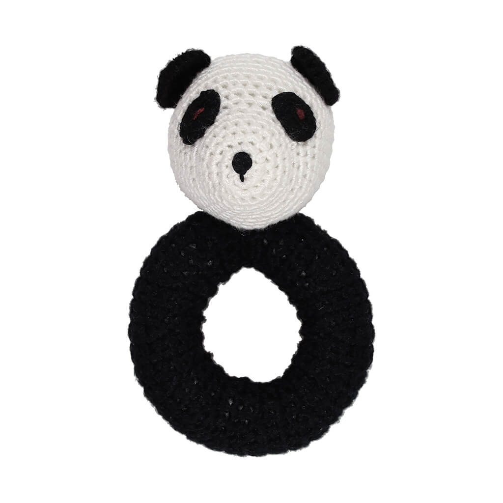 Crochet Ring Rattle Panda