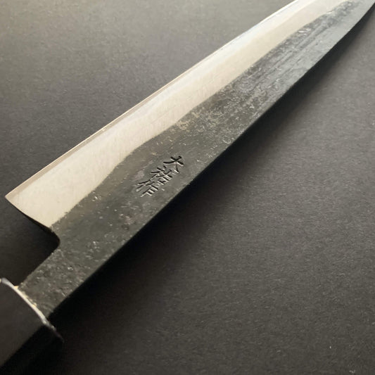 Double bevel Yanagiba knife, shirogami 1, kurouchi finish - Nishida