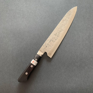 Gyuto knife, Shirogami 1 with stainless steel cladding, nashiji finish, Maboroshi range, western handle - Fujiwara