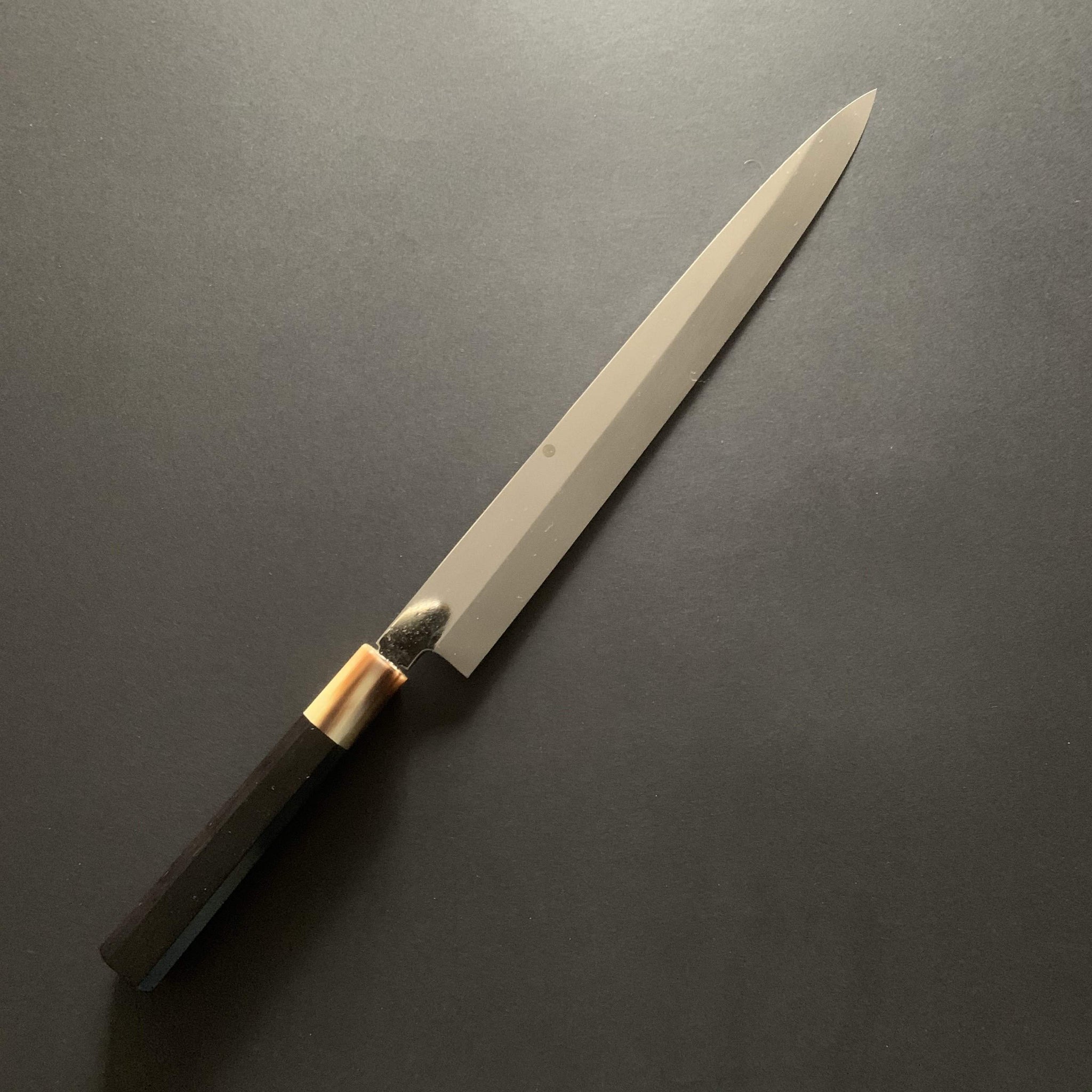 Honyaki Yanagiba knife, Shirogami 2, Mt Fuji hamon - Togashi Kenji